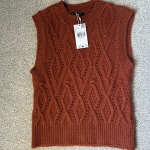 Mango Terracotta Knit Sweater Vest